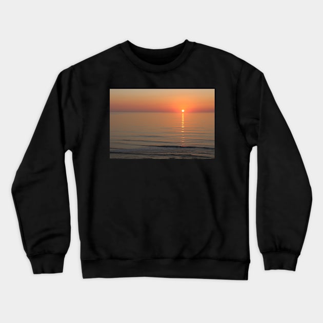Symphony in Orange, Ocean Sunrise Crewneck Sweatshirt by Sandraartist